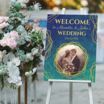 Gold Turquoise Rustic Crystal Mariage Affiche de b