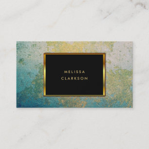Gold & turquoise stone geode pattern business card