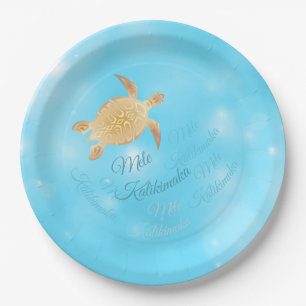 Gold Turtle   Hawaiian Christmas   Paper Plate