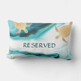 Gold Turtles Tropical Coastal Resort Lumbar Pillow