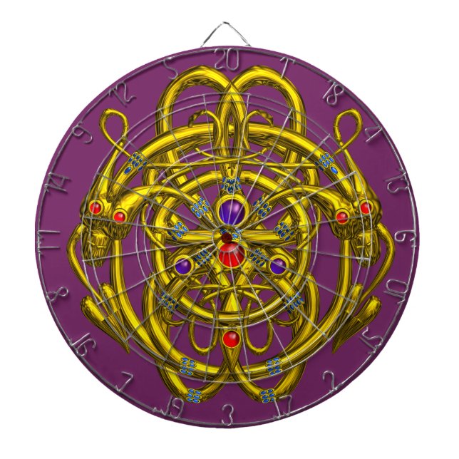 GOLD TWIN DRAGONS, Purple Dartboard (Front)
