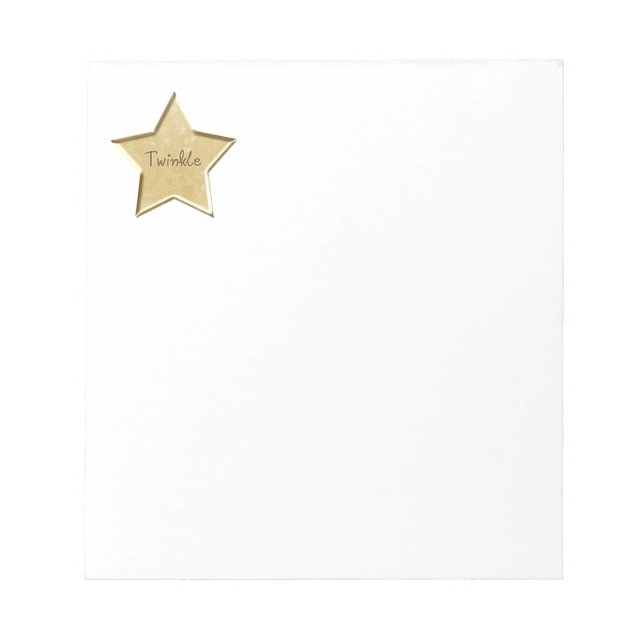 Gold Twinkle Star Notepad (Front)