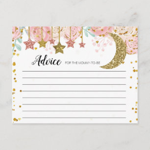 Gold twinkle twinkle Advice Card. Enclosure Card