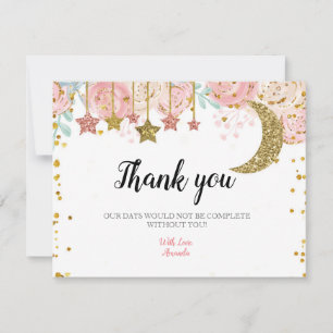 Gold twinkle twinkle Thank you card