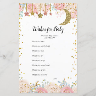 Gold twinkle twinkle Watercolor Wishes for Baby