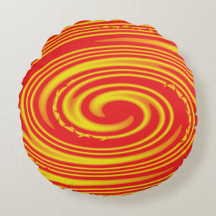 Gold Twirl Round Pillow