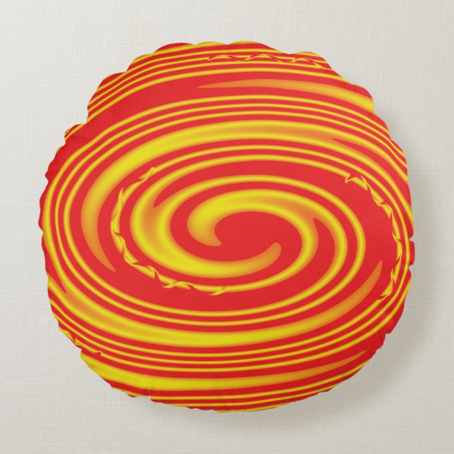 Gold Twirl Round Pillow (Front)