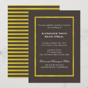 *Gold Two Grooms-Gay Mariage ı Invitation