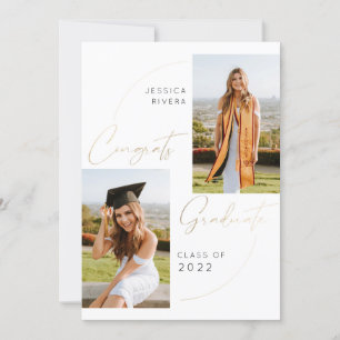 Gold Two Photos Congrats Graduation Class of 2024 Announcement