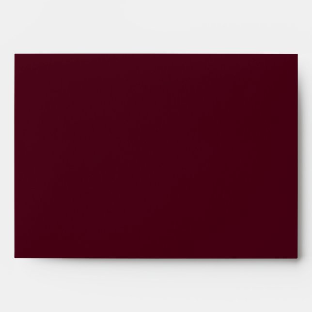 Gold Type Deco | Burgundy Wedding Invitation Envelope (Front)