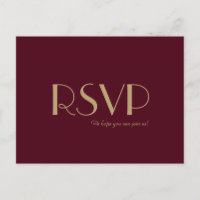 Gold Type Deco | Burgundy Wedding RSVP
