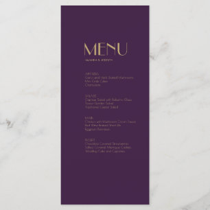 Gold Type Deco Dark Purple Dinner Drink Menu