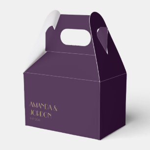 Gold Type Deco Dark Purple Wedding Gable Favour Bo Favor Box