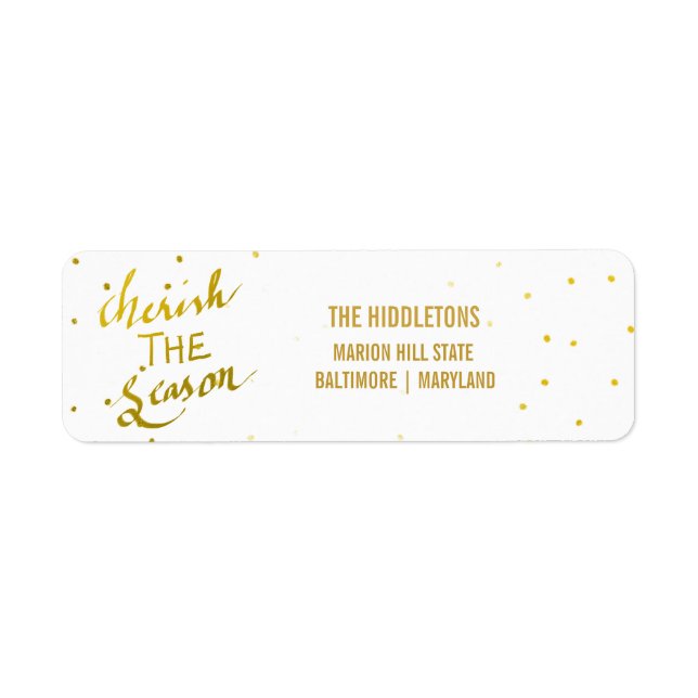 Gold Typography Cherish The Season Script Photo (Front)