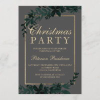 Gold typography Floral grey  leaf Christmas