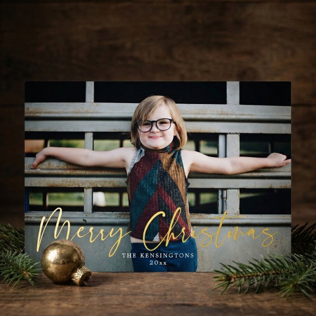 Gold Typography Merry Christmas Holiday Photo (Creator Uploaded)