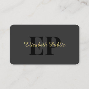 Gold Typography Text Name Script Luxury Glossy Business Card