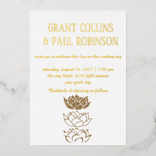 Gold Typography Wedding Foil Invitation