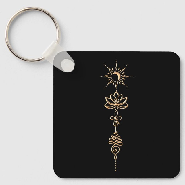 Gold Unalome Group Keychain (Front)