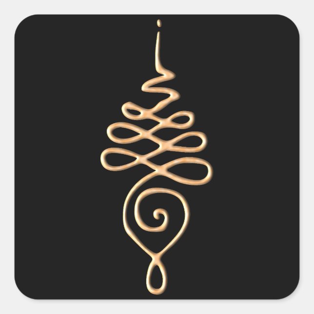 Gold Unalome  Square Sticker (Front)