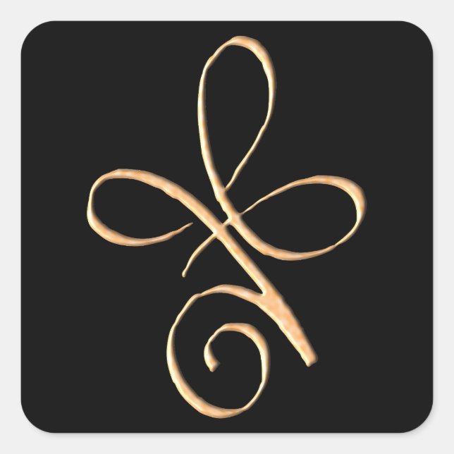 Gold Unconditional Love Square Sticker (Front)