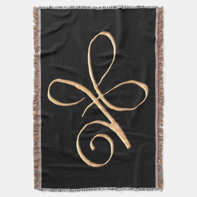 Gold Unconditional Love Throw Blanket (Front Vertical)