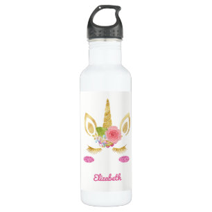 Gold Unicorn Face 710 Ml Water Bottle