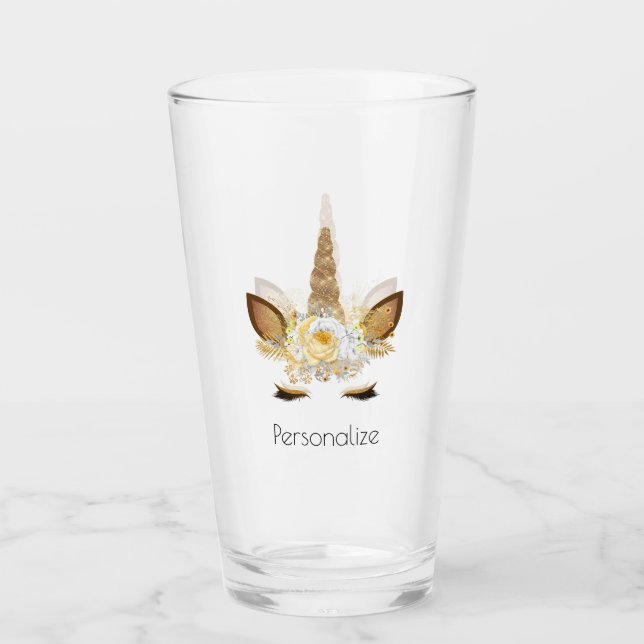 Gold Unicorn Glass (Front)