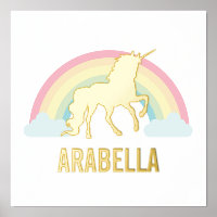 Gold Unicorn Personalized Name