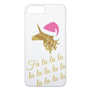 Gold Unicorn Wearing Pink Santa Hat Case-Mate iPhone Case