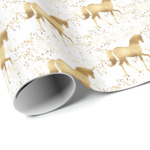 Gold Unicorn Wrapping Paper
