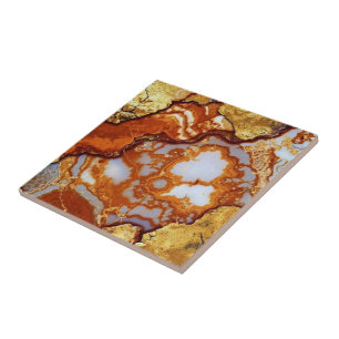 Gold Vein Agate Ceramic Tile