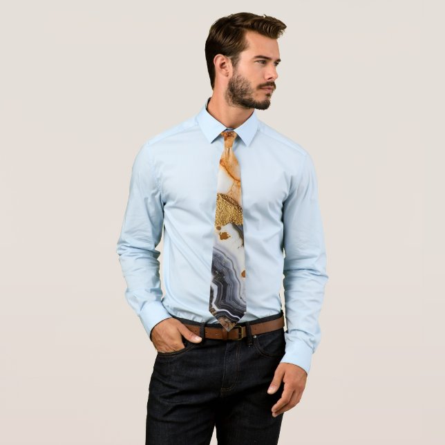 Gold Vein Agate Neck Tie (In Situ)