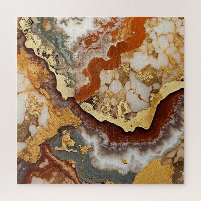 Gold Vein Agate Puzzle (Vertical)