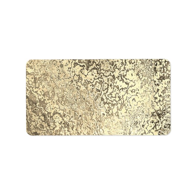 Gold Vein Marbled Pattern Business Personal Label (Front)