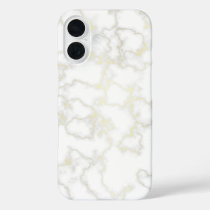 Gold Vein Pattern In White Marble Case-Mate iPhone iPhone 16 Case