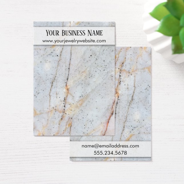 Gold Veined Marble Earring Holder Display Cards (Desk)