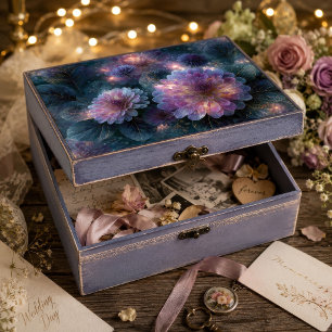 Gold Veined Twilight Bloom Decoupage Tissue Paper