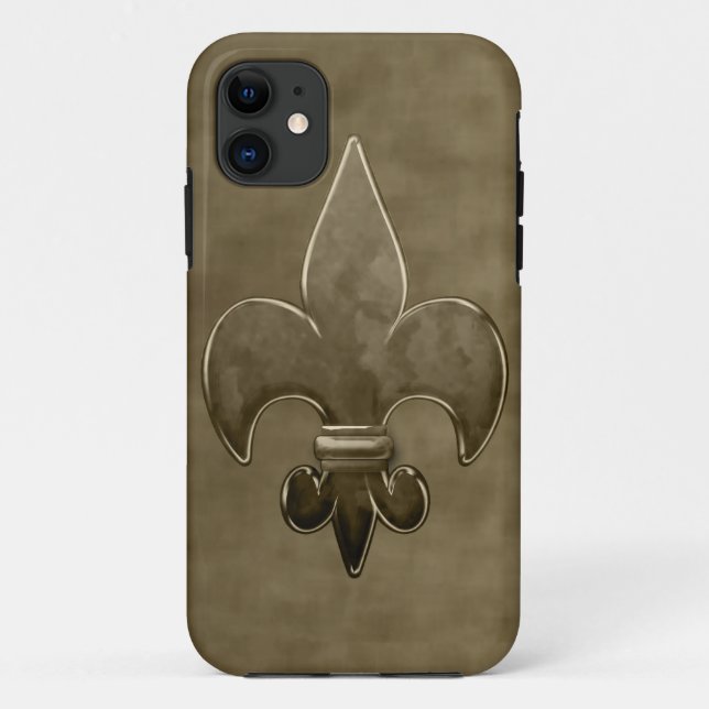 Gold Velvet Saints Fleur De Lis Case-Mate iPhone Case (Back)