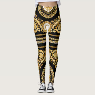 Gold Versace Barocco leggings. GYM performance Leggings
