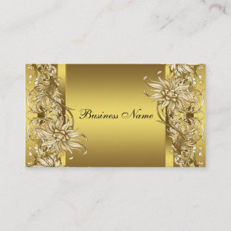 Gold Victorian Flower Elegant Gold Business Card
