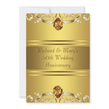 Gold Victorian Flowers Gold 50th Anniversary