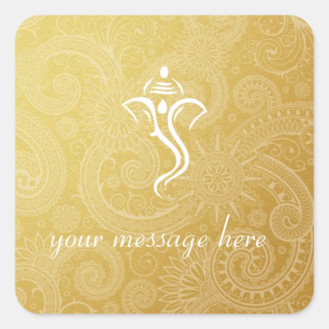 Gold Vinayaka Wedding Stickers (Front)