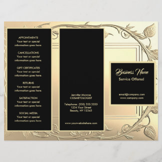 Gold Vines and Black Menu & Pricing