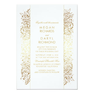 Gold Filigree Wedding Invitations Announcements Zazzle Ca