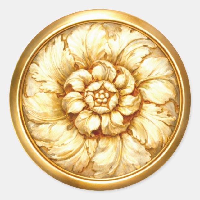 Gold Vintage Baroque Embossed Look Seal (Front)