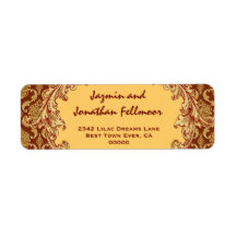 Gold Vintage Curlicue Damask S455