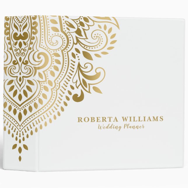 Gold Vintage Floral Paisley Binder (Front/Spine)