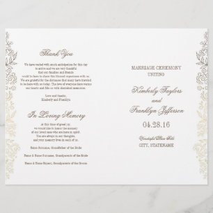 Gold Vintage Floral Wedding Programs