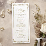Gold Vintage Frame Classic Script Wedding Menu<br><div class="desc">This elegant menu card features classic script and ornate vintage frame in gold colour,  simple and timeless,  great for modern classic wedding,  romantic vintage wedding,  and formal traditional wedding. 
See all the matching pieces in collection</div>